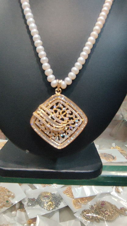 Pearls set single line pearls with cz stones locket set unique locket set